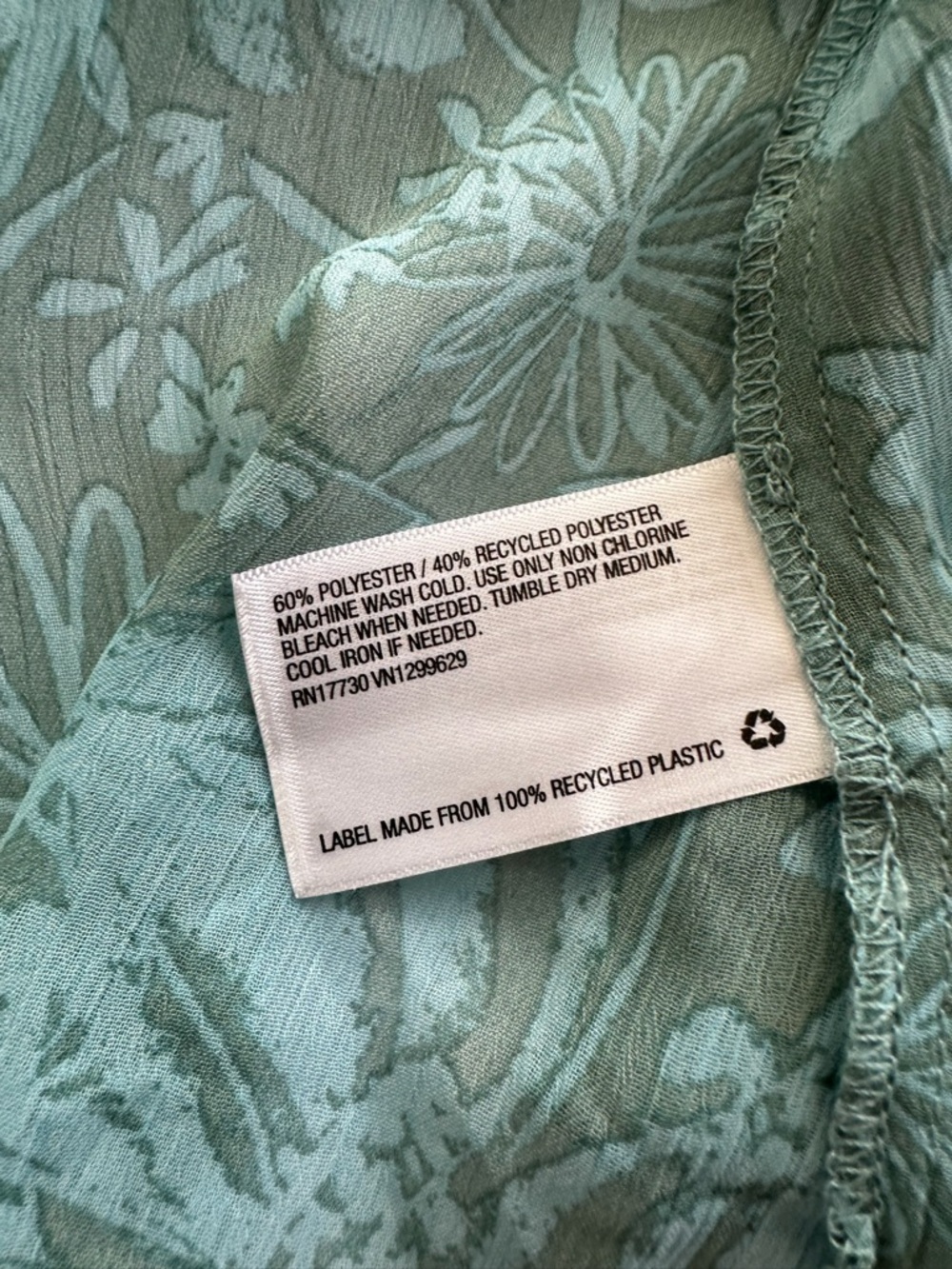 Wild Fable Teal Floral Kimono Chiffon Ethereal Boho Women’s Oversized Size S - Picture 6 of 9